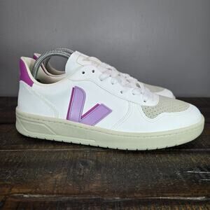 NEW Veja V12 Womens Size 9 Casual Fashion Sneakers Shoes Leather White Pink